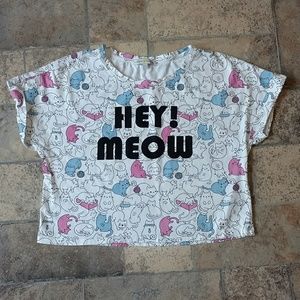 Hey Meow kitty cat crop top size medium